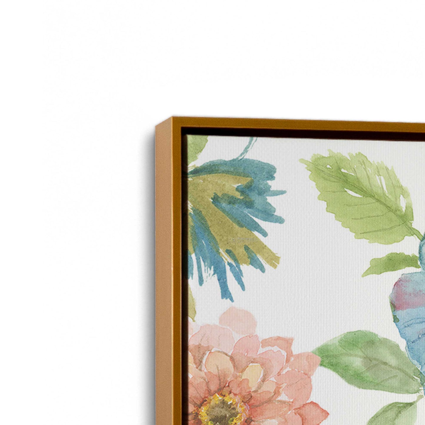 [Color:Polished Gold], Picture of art in a Polished Gold frame at an angle