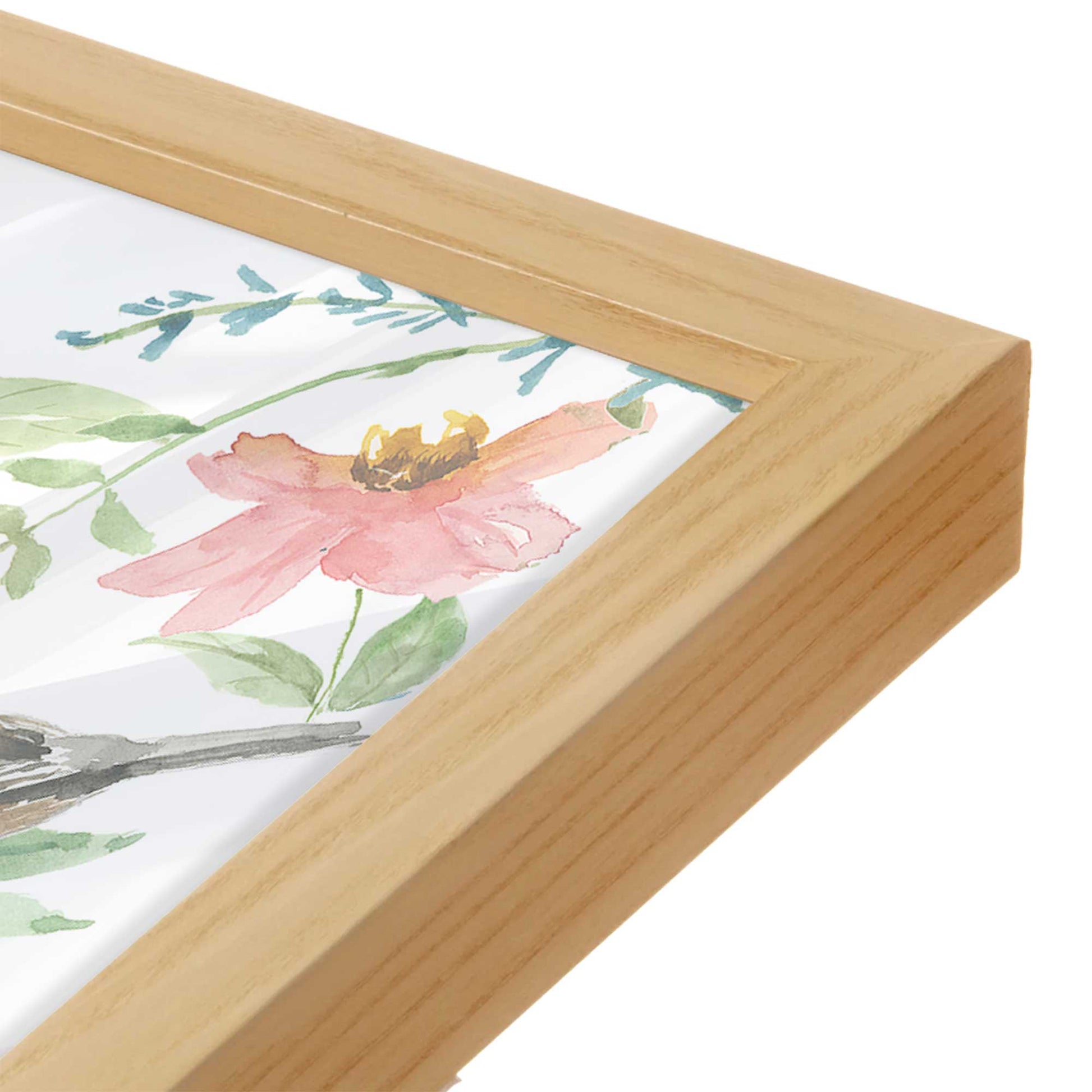 [Color:American Maple], Picture of art in a American Maple frame at an angle