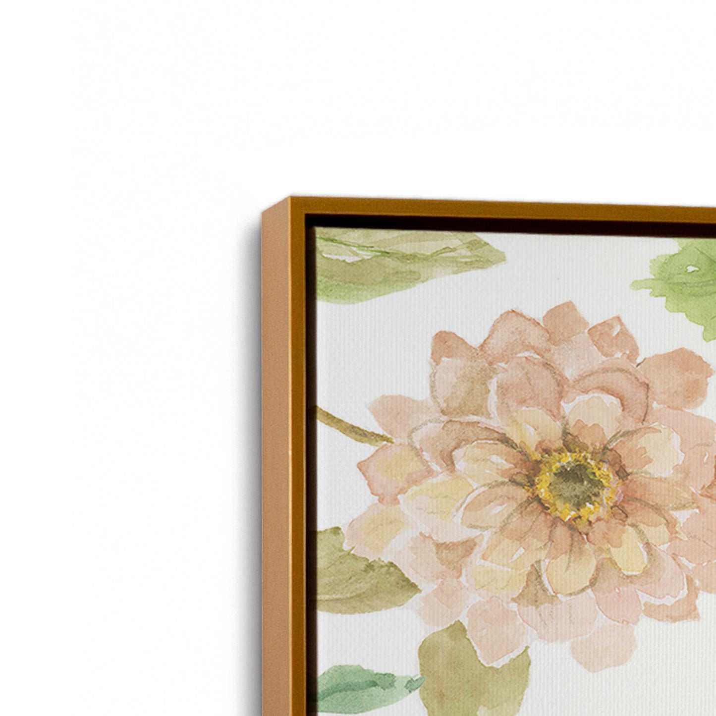 [Color:Polished Gold], Picture of art in a Polished Gold frame at an angle