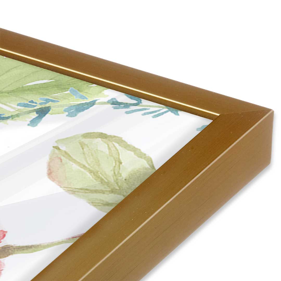 [Color:Polished Gold], Picture of art in a Polished Gold frame at an angle