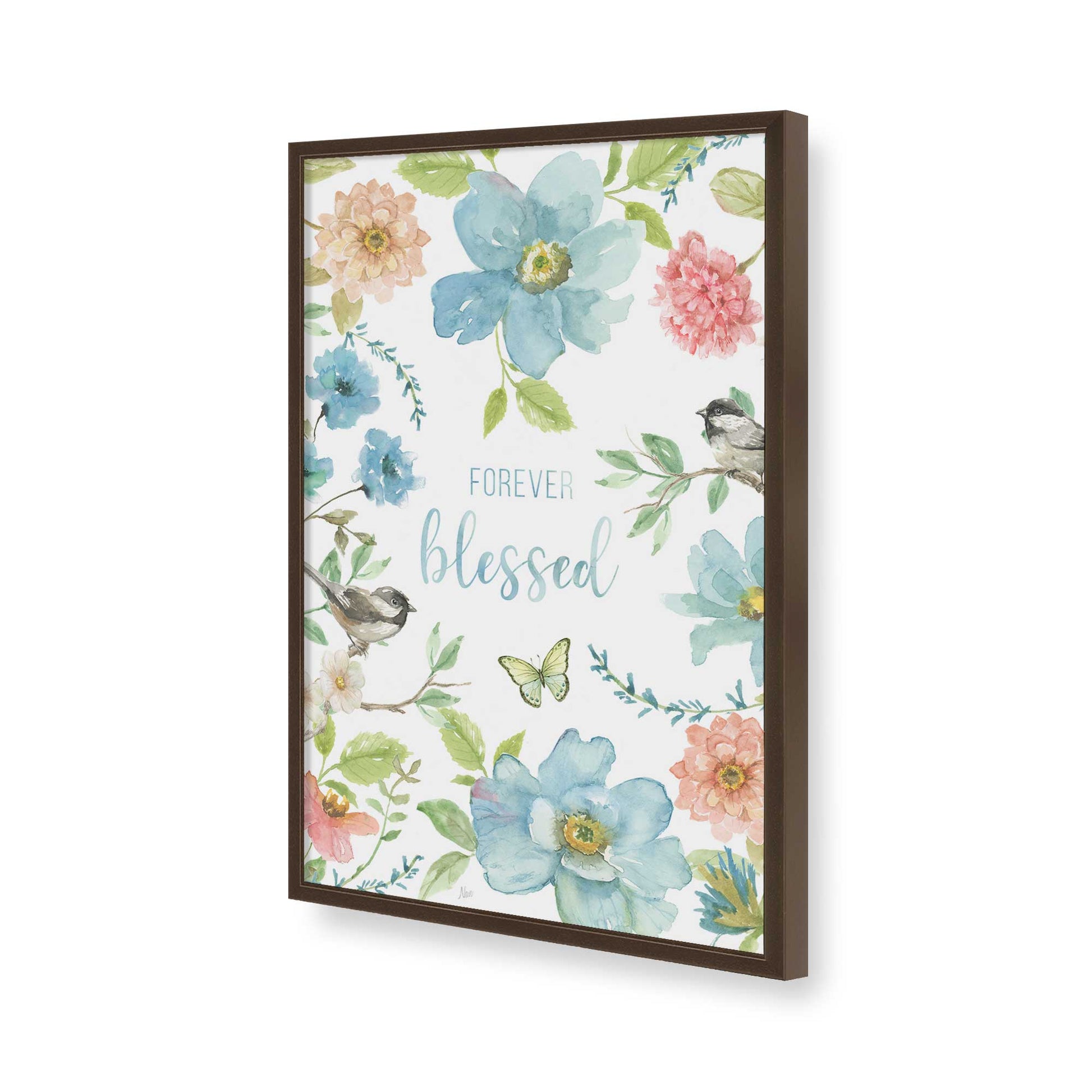 [Color:Brown], Picture of art in a Brown frame of the corner