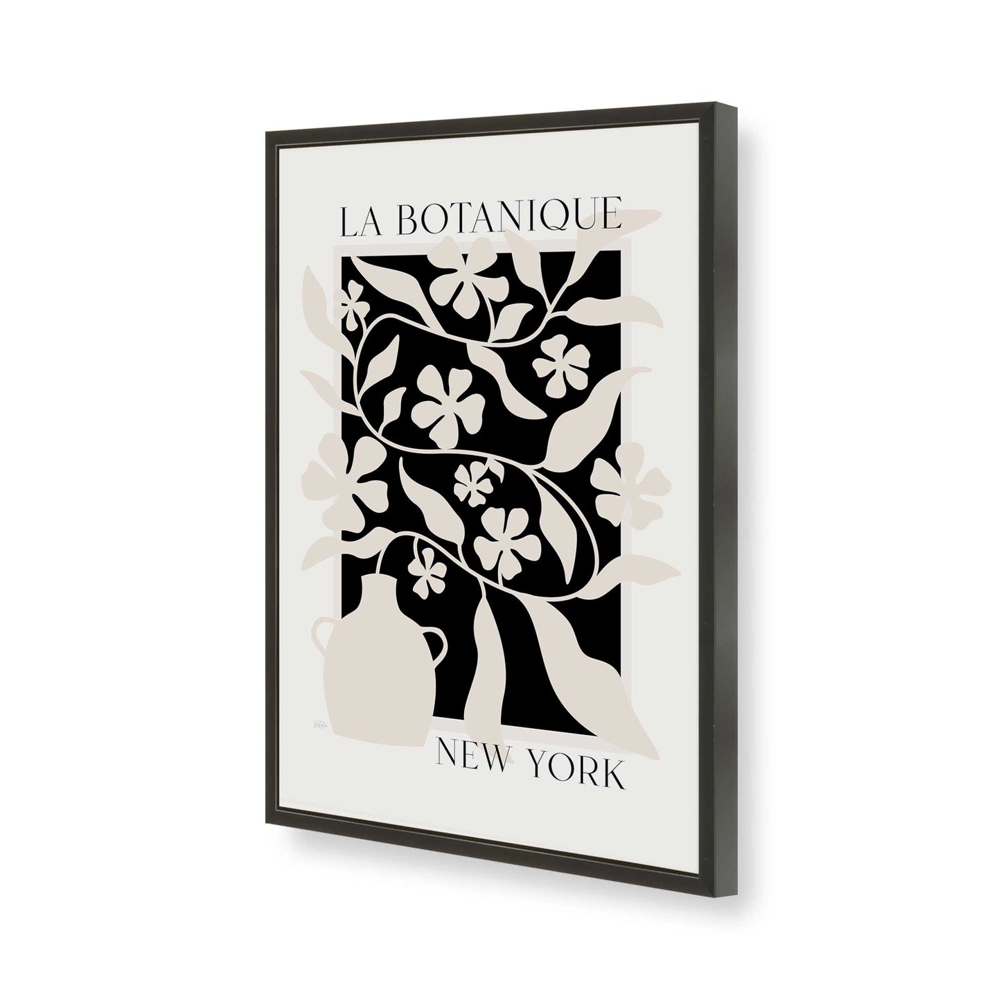 [Color:Satin Black], Picture of art in a Satin Black frame of the corner