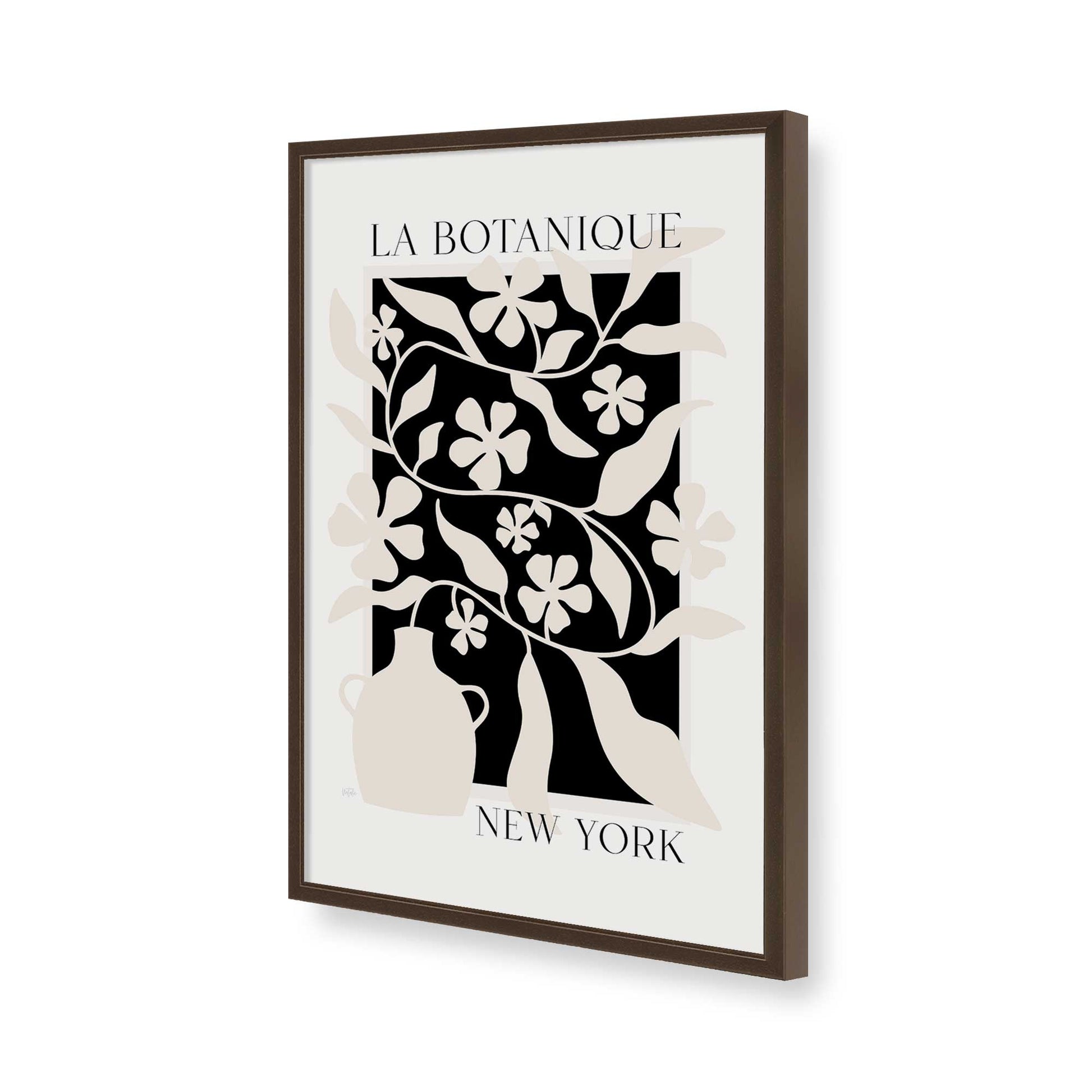[Color:Brown], Picture of art in a Brown frame of the corner