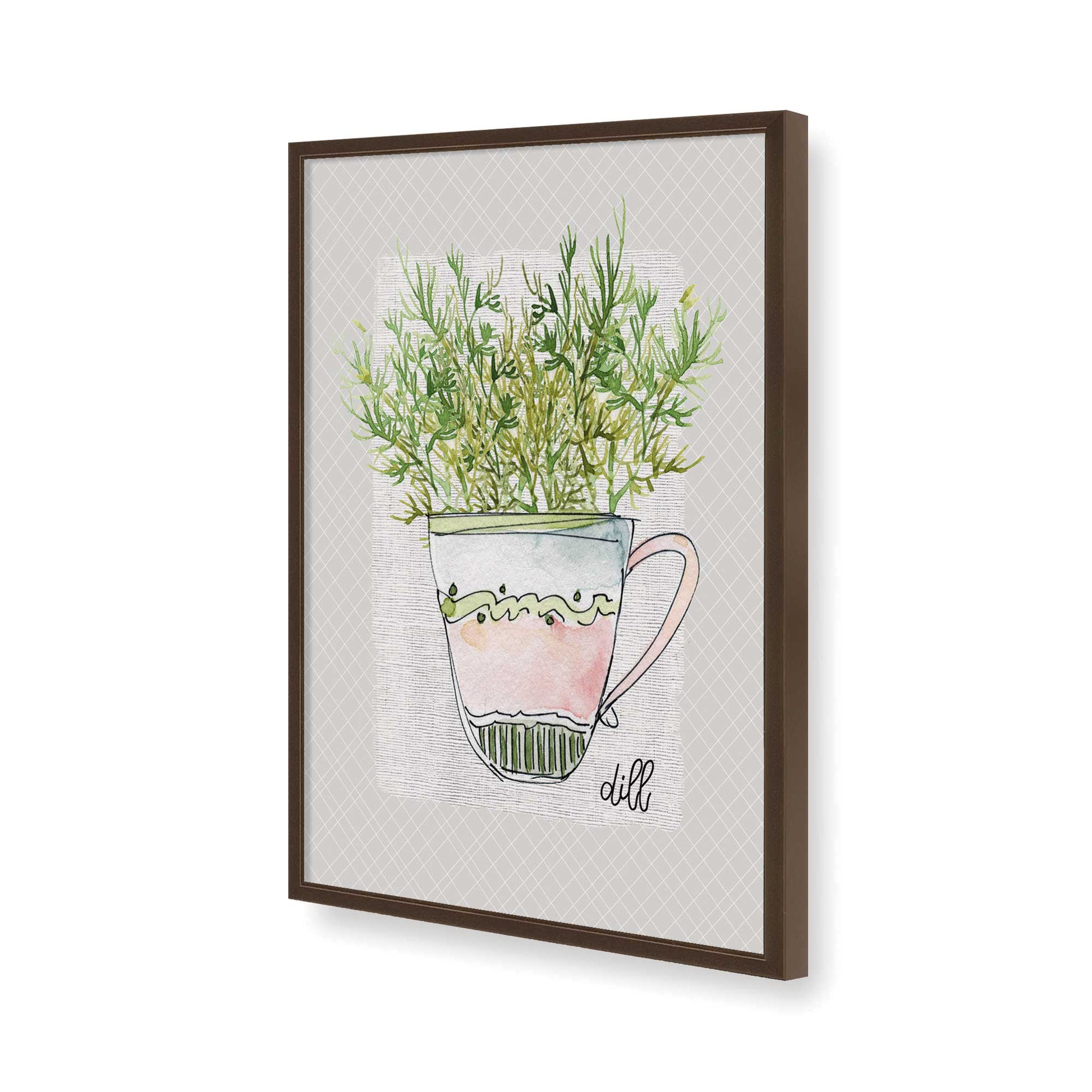[Color:Brown], Picture of art in a Brown frame of the corner