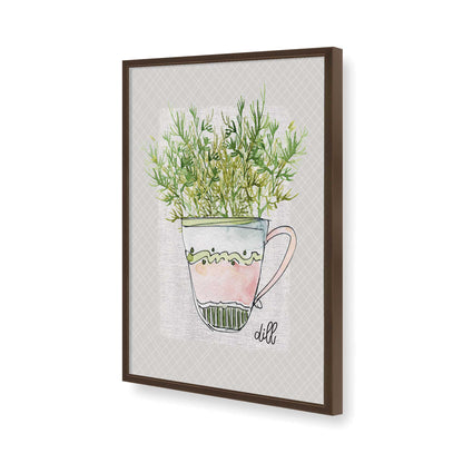 [Color:Brown], Picture of art in a Brown frame of the corner