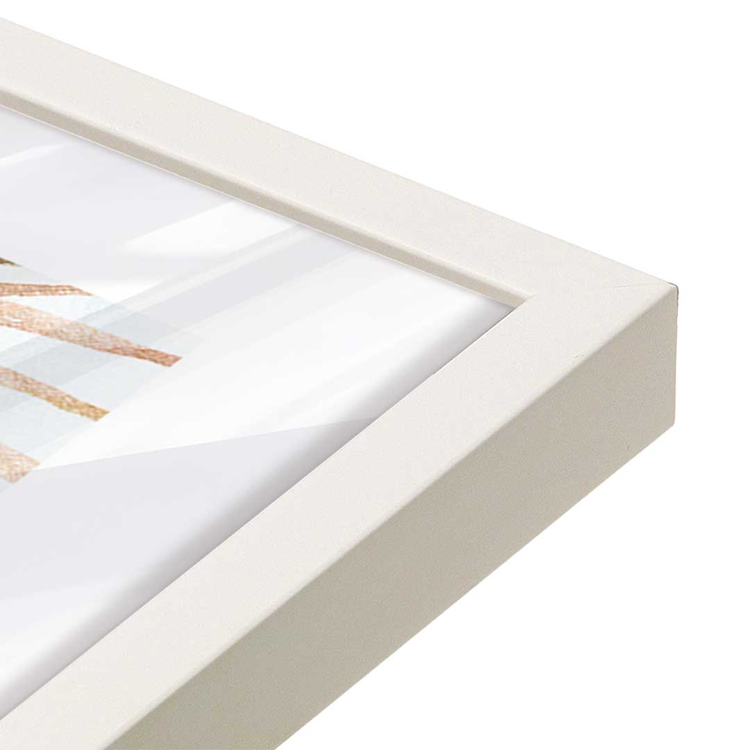 [Color:Opaque White], Picture of art in a Opaque White frame at an angle