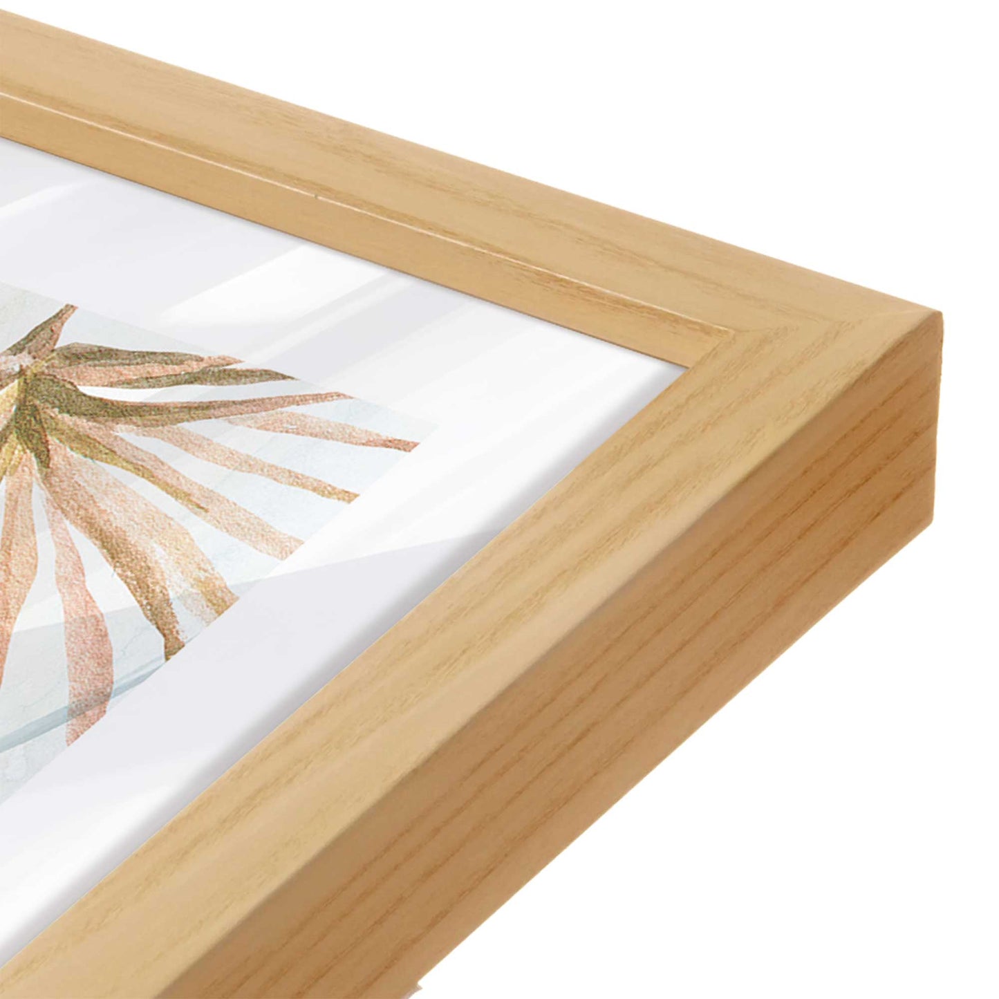 [Color:American Maple], Picture of art in a American Maple frame at an angle