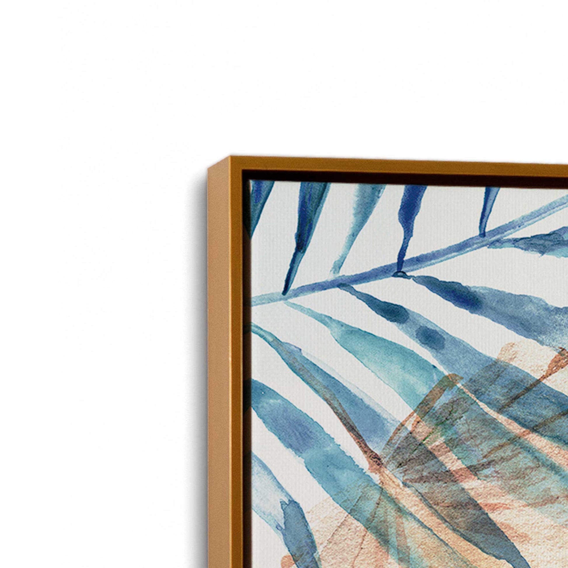 [Color:Polished Gold], Picture of art in a Polished Gold frame at an angle