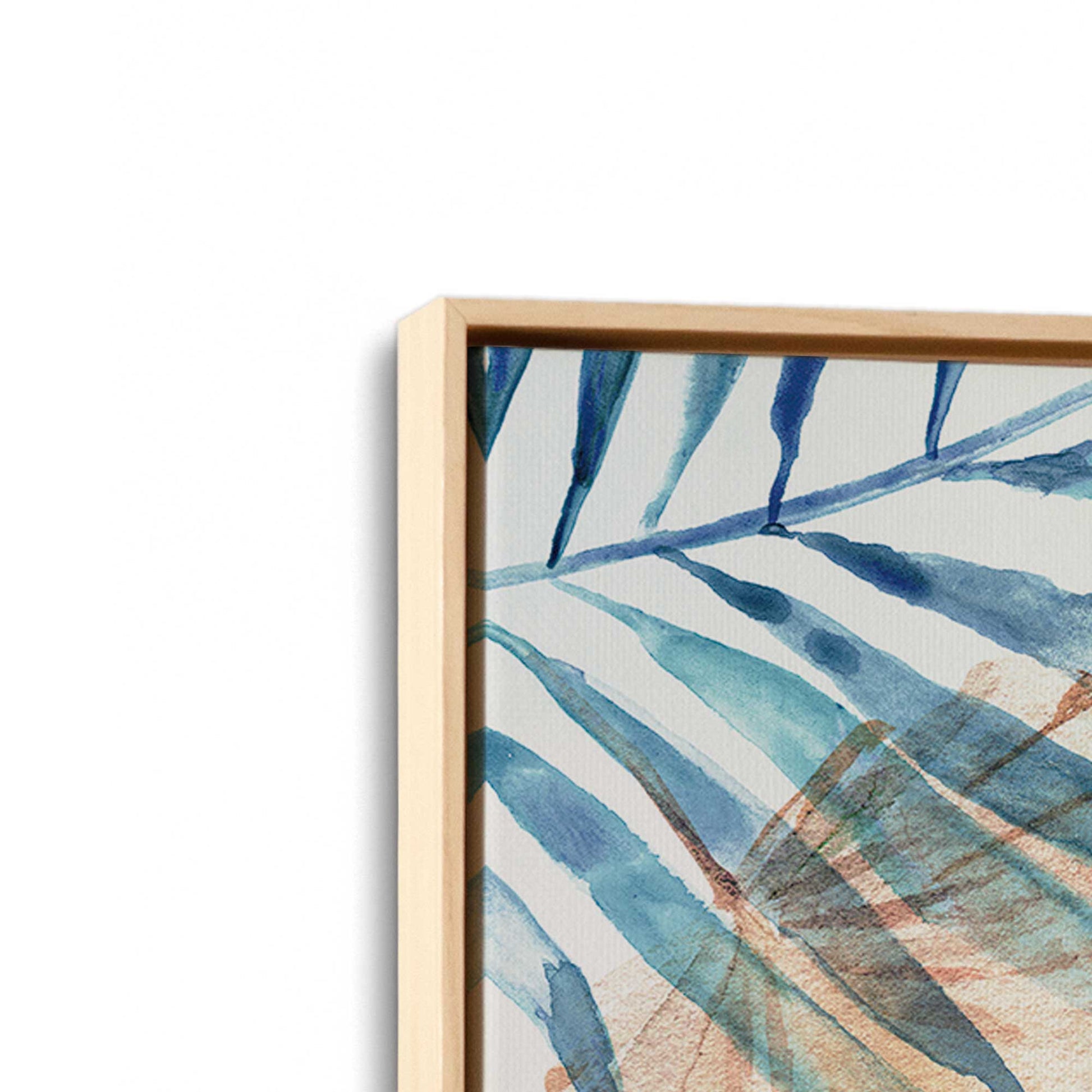 [Color:American Maple], Picture of art in a American Maple frame at an angle
