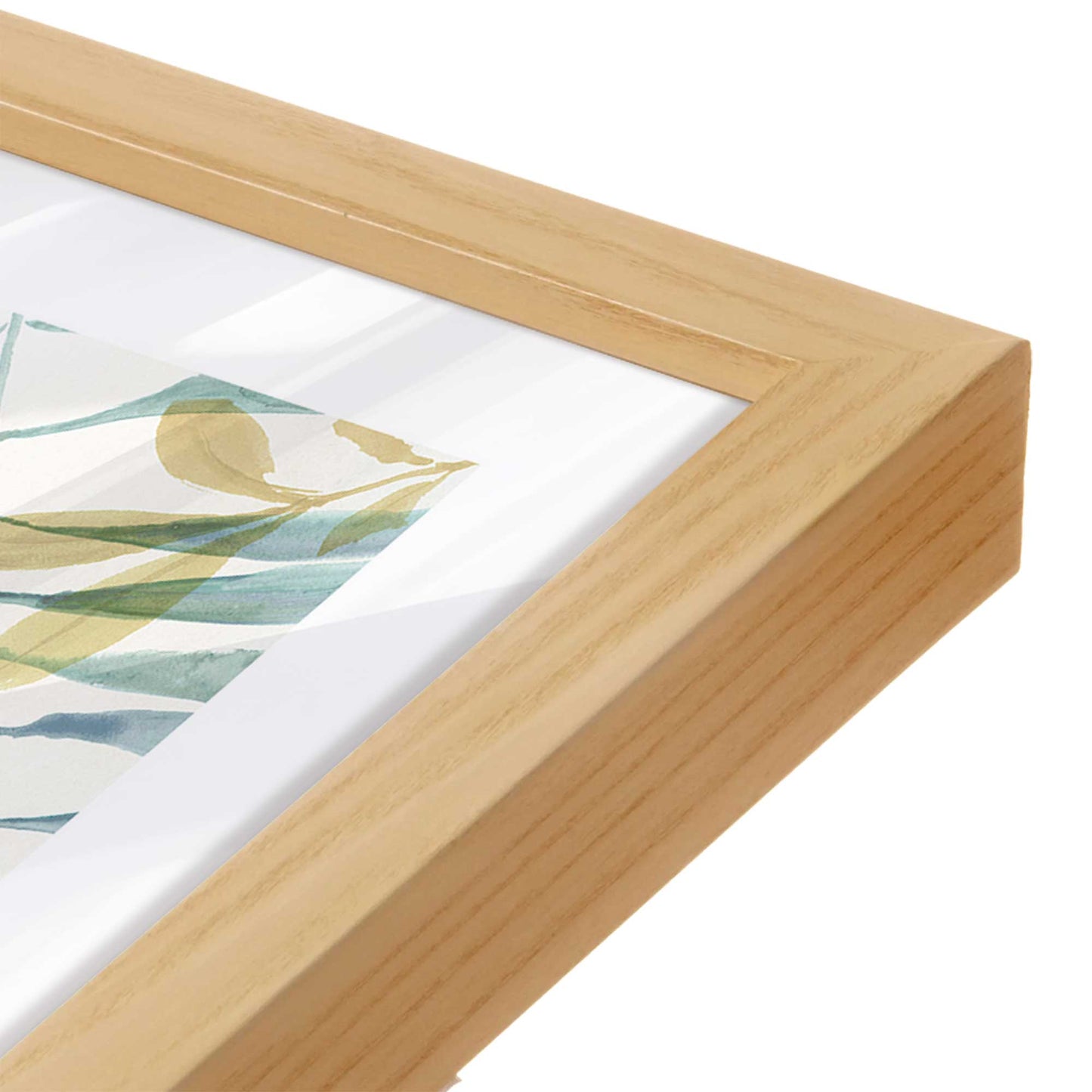 [Color:American Maple], Picture of art in a American Maple frame at an angle