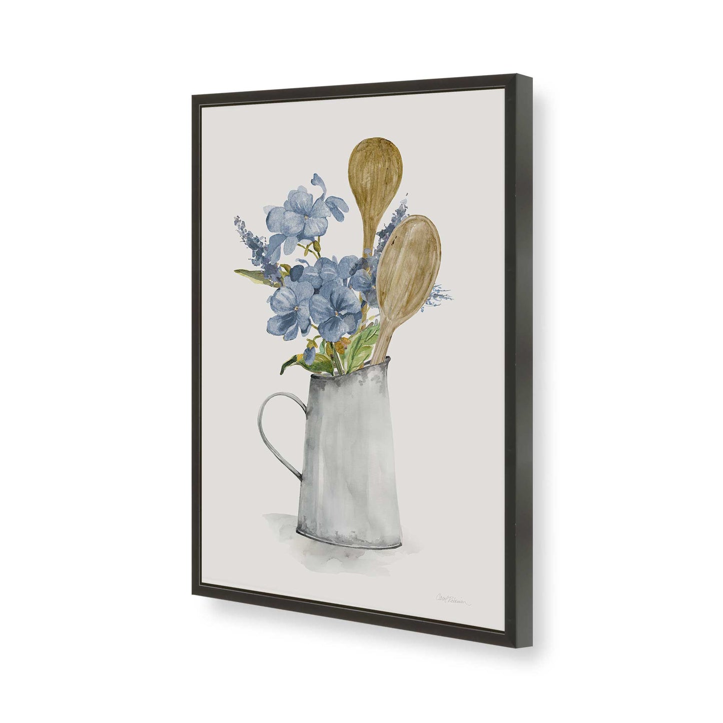 [Color:Satin Black], Picture of art in a Satin Black frame of the corner