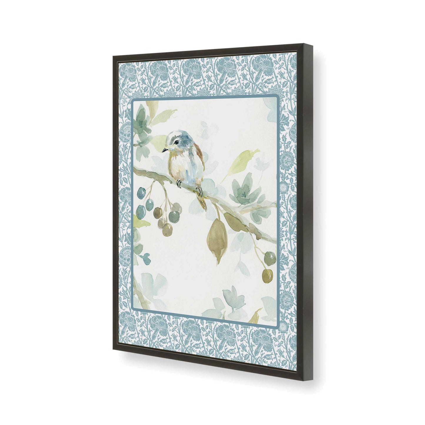 [Color:Satin Black], Picture of art in a Satin Black frame of the corner
