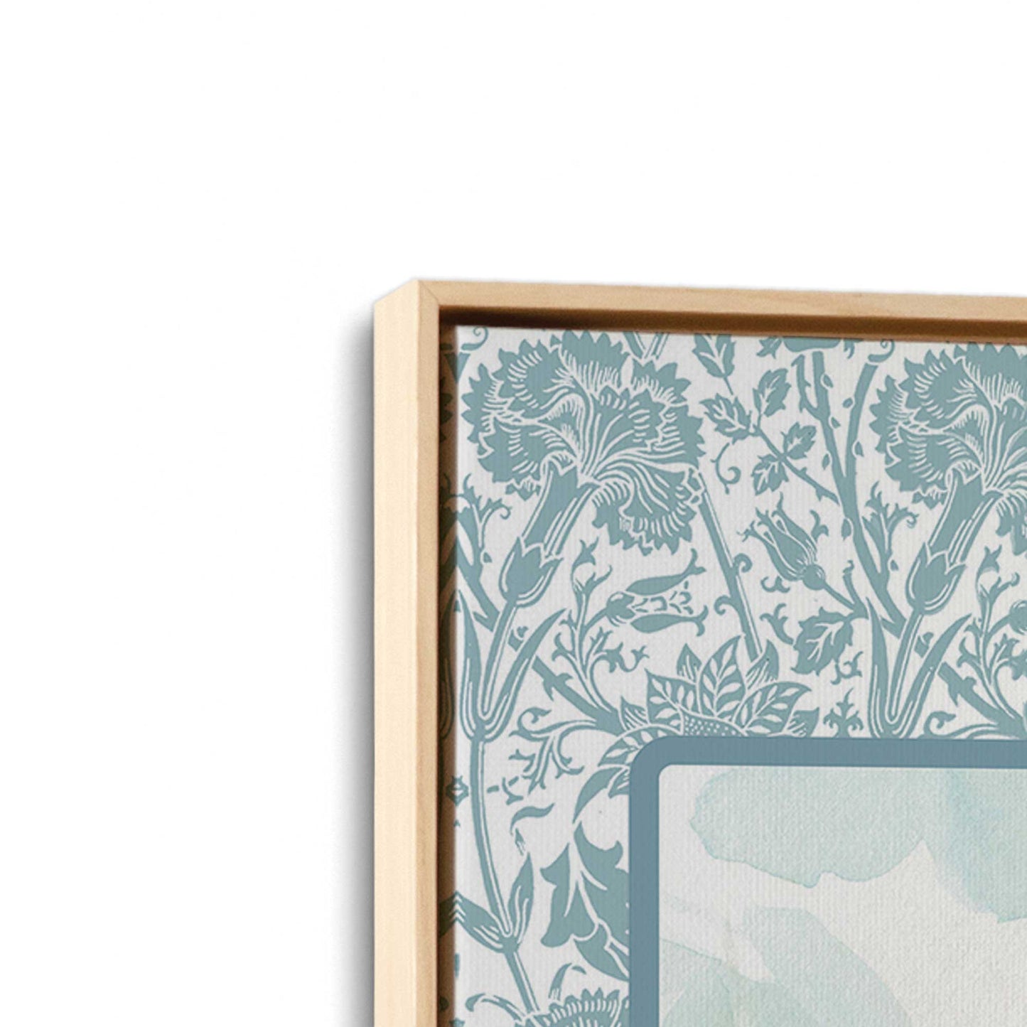 [Color:American Maple], Picture of art in a American Maple frame at an angle