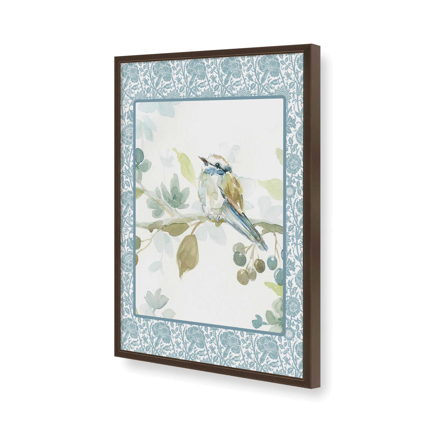 [Color:Brown], Picture of art in a Brown frame of the corner
