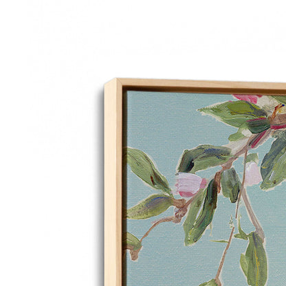 [Color:American Maple], Picture of art in a American Maple frame at an angle