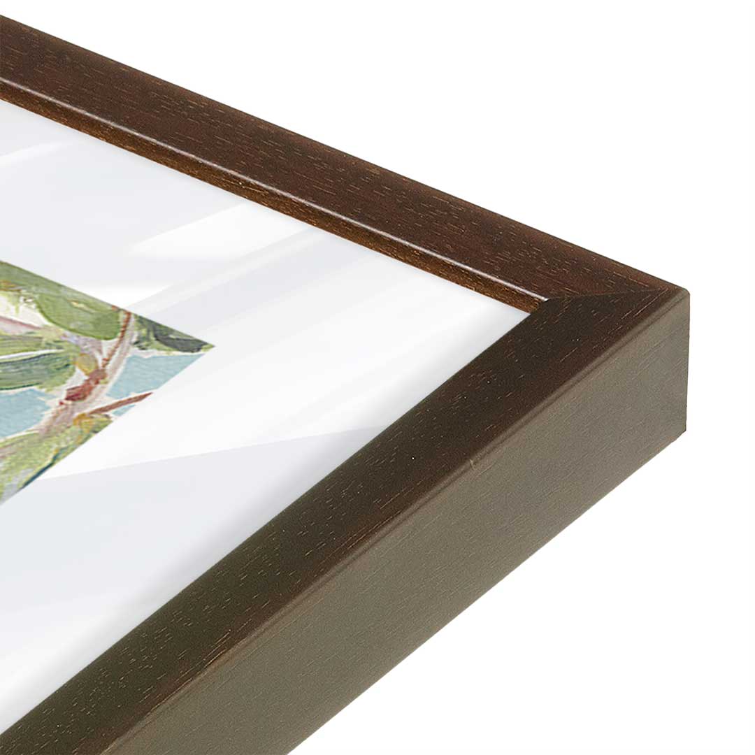 [Color:Espresso], Picture of art in a Espresso frame at an angle