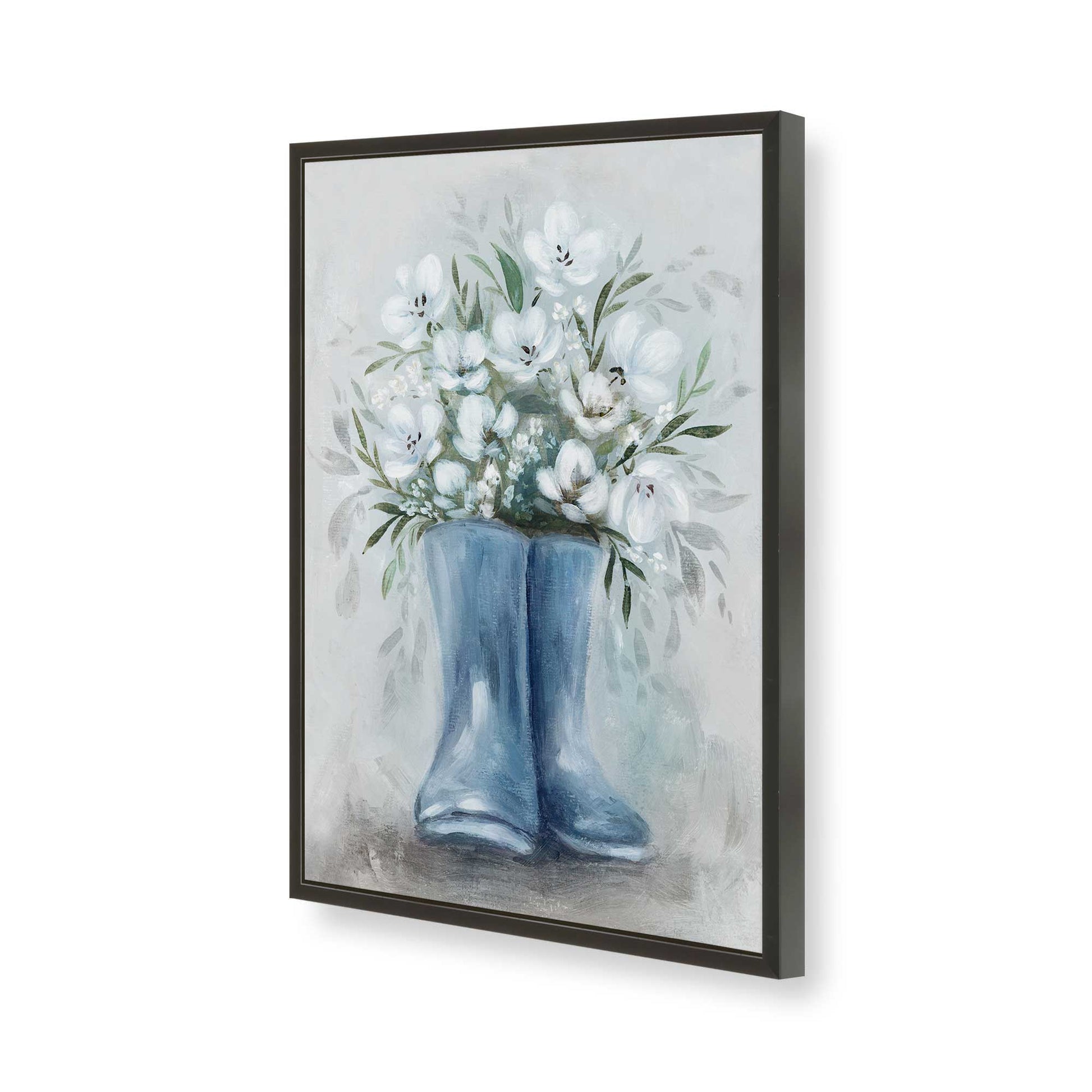 [Color:Satin Black], Picture of art in a Satin Black frame of the corner