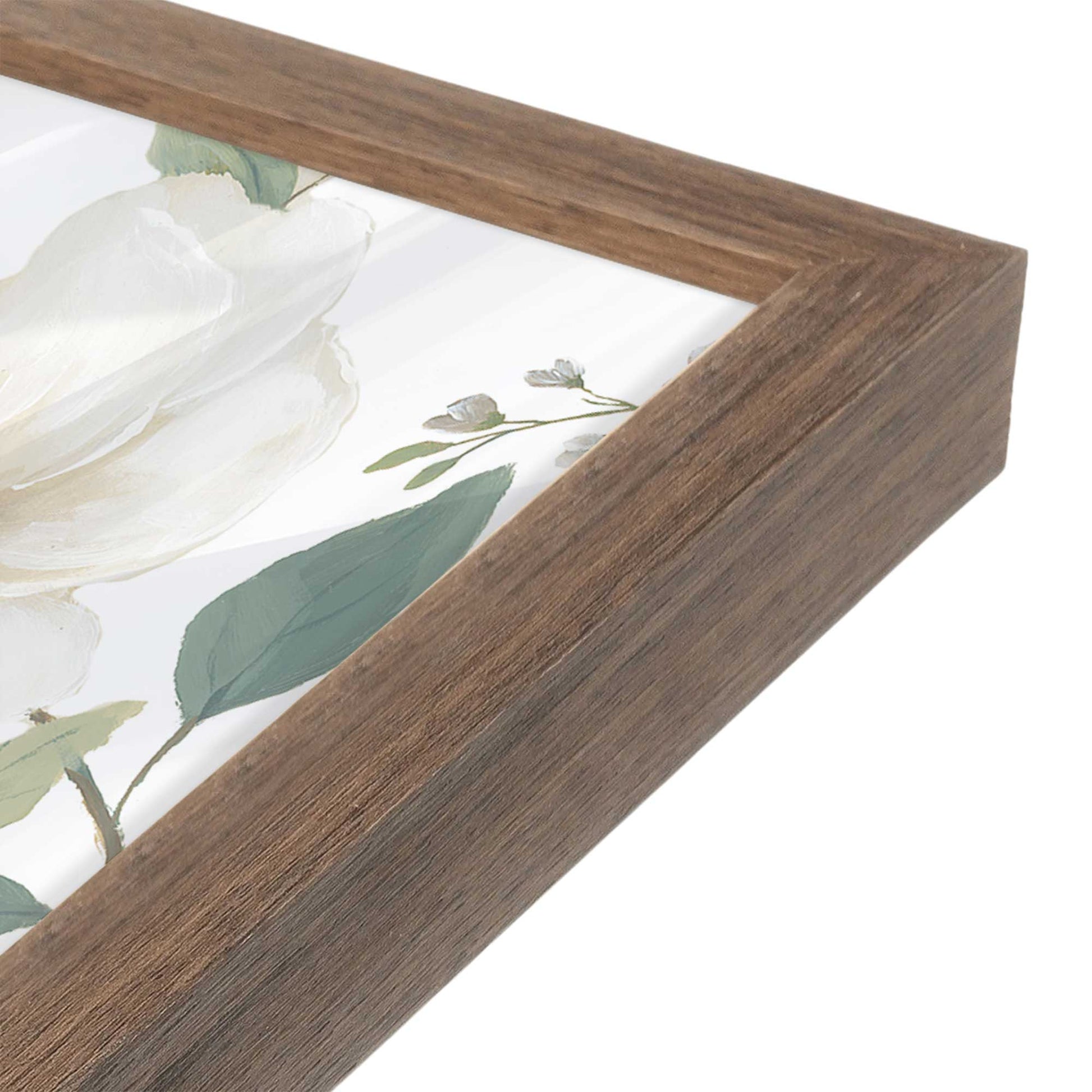 [Color:Walnut], Picture of art in a Walnut frame of the corner