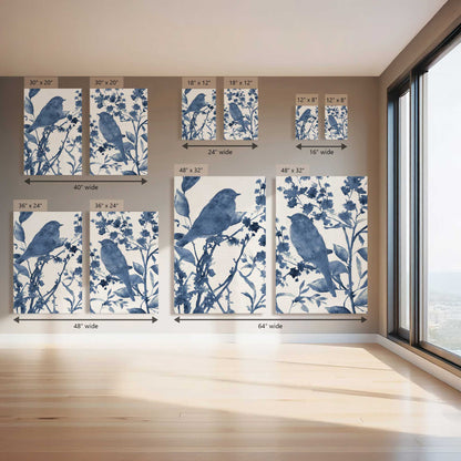 Moody Blue Bird, Set of 2 Canvas Prints
