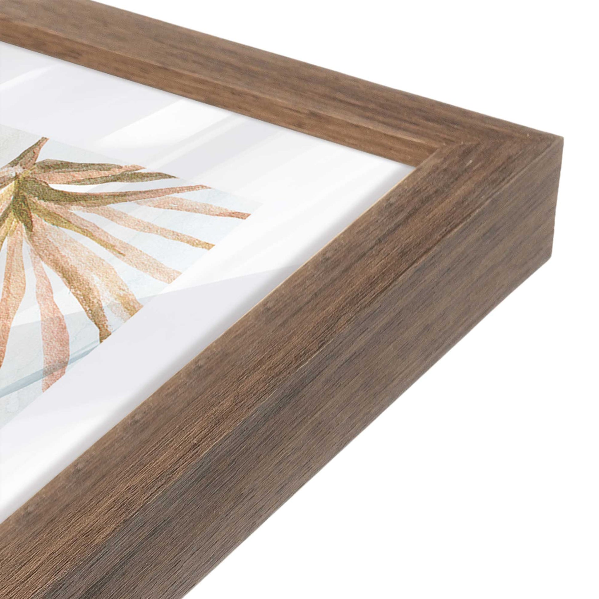 [Color:Walnut], Picture of art in a Walnut frame of the corner