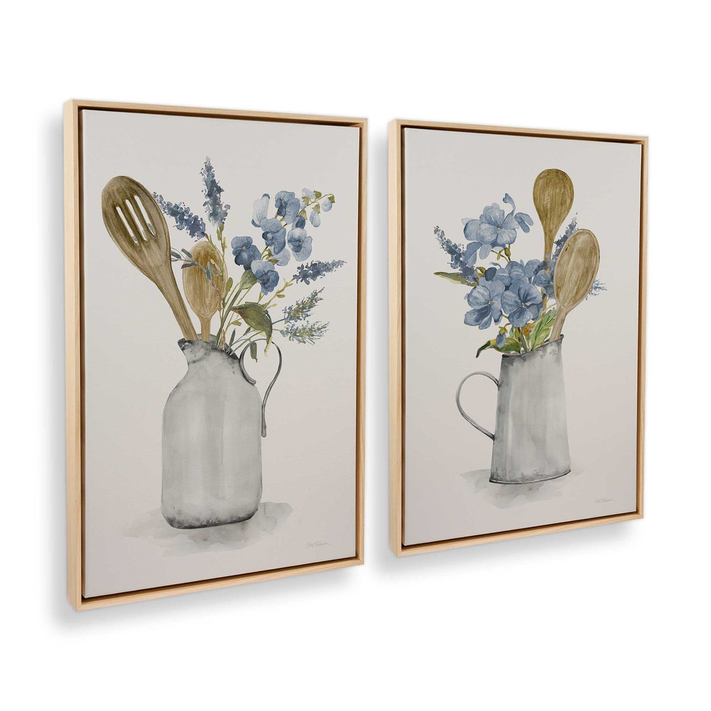 [Color:American Maple], Picture of art in a American Maple frame at an angle