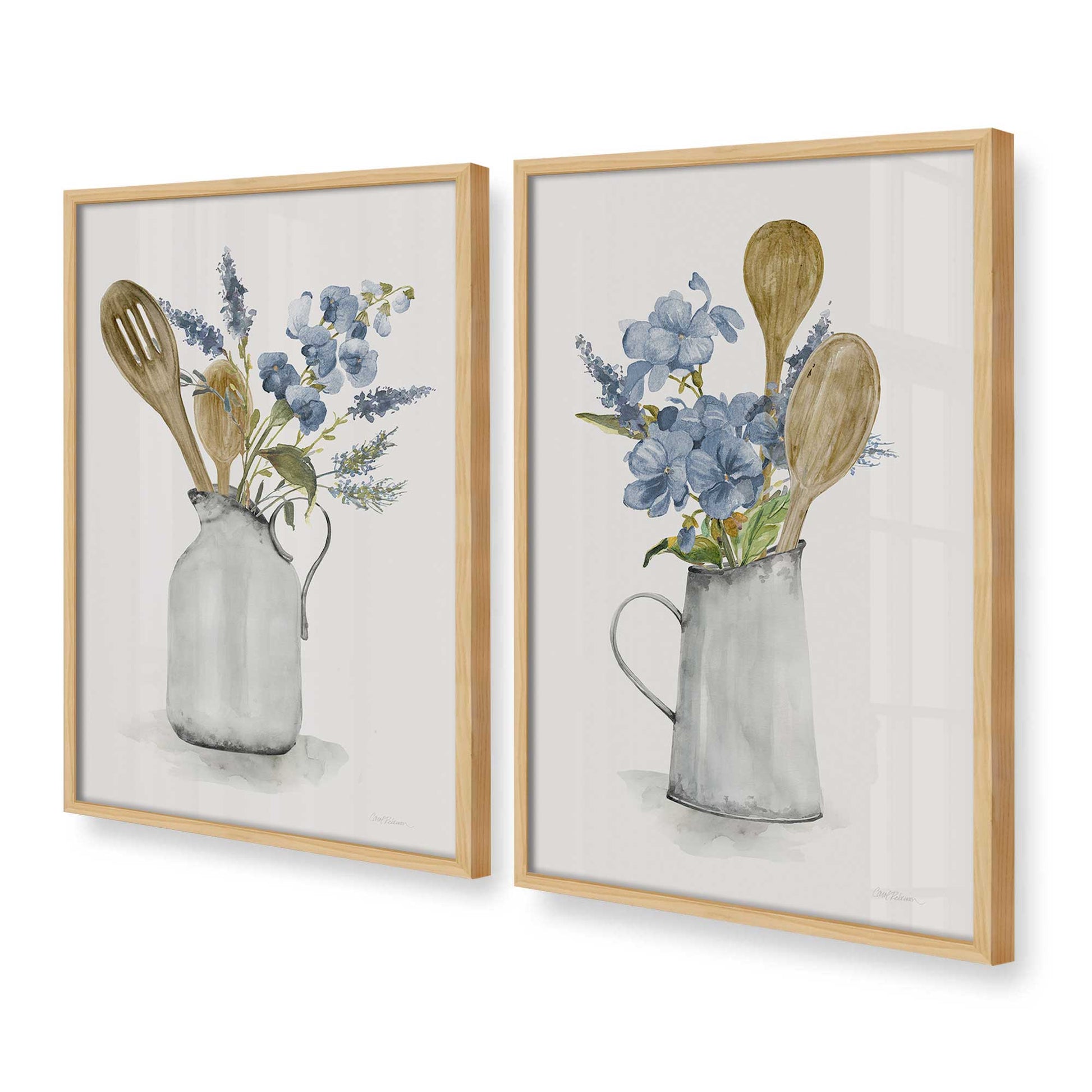 [Color:American Maple], Picture of art in a American Maple frame at an angle