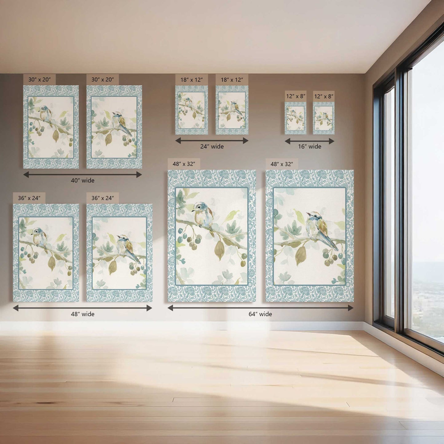 Sweet Little Songbird, Set of 2 Canvas Prints
