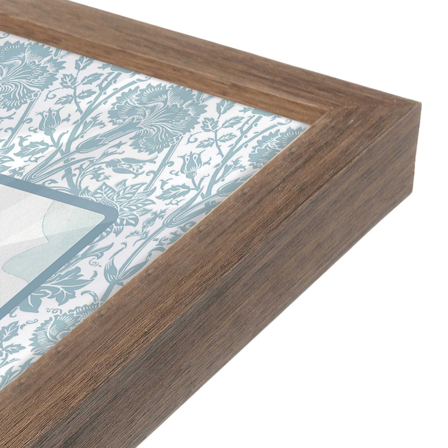 [Color:Walnut], Picture of art in a Walnut frame of the corner