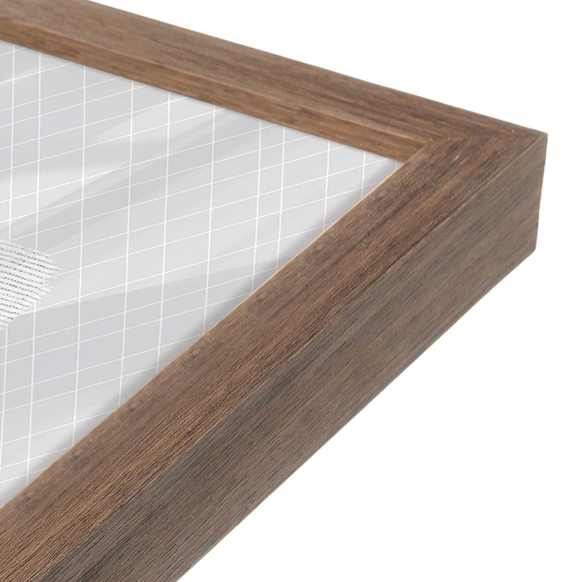 [Color:Walnut], Picture of art in a Walnut frame of the corner