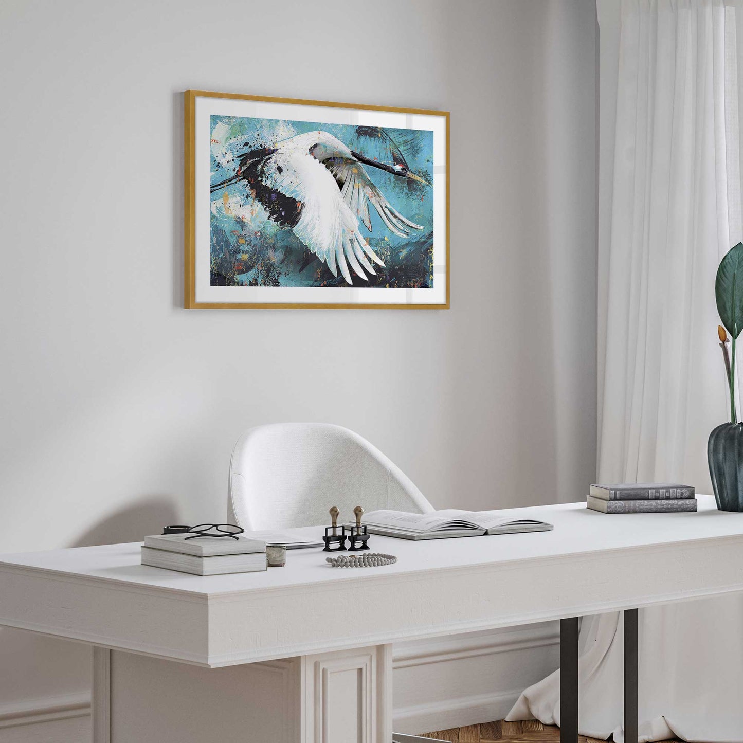 Majestic Crane in flight Art Print