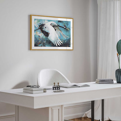 Majestic Crane in flight Art Print