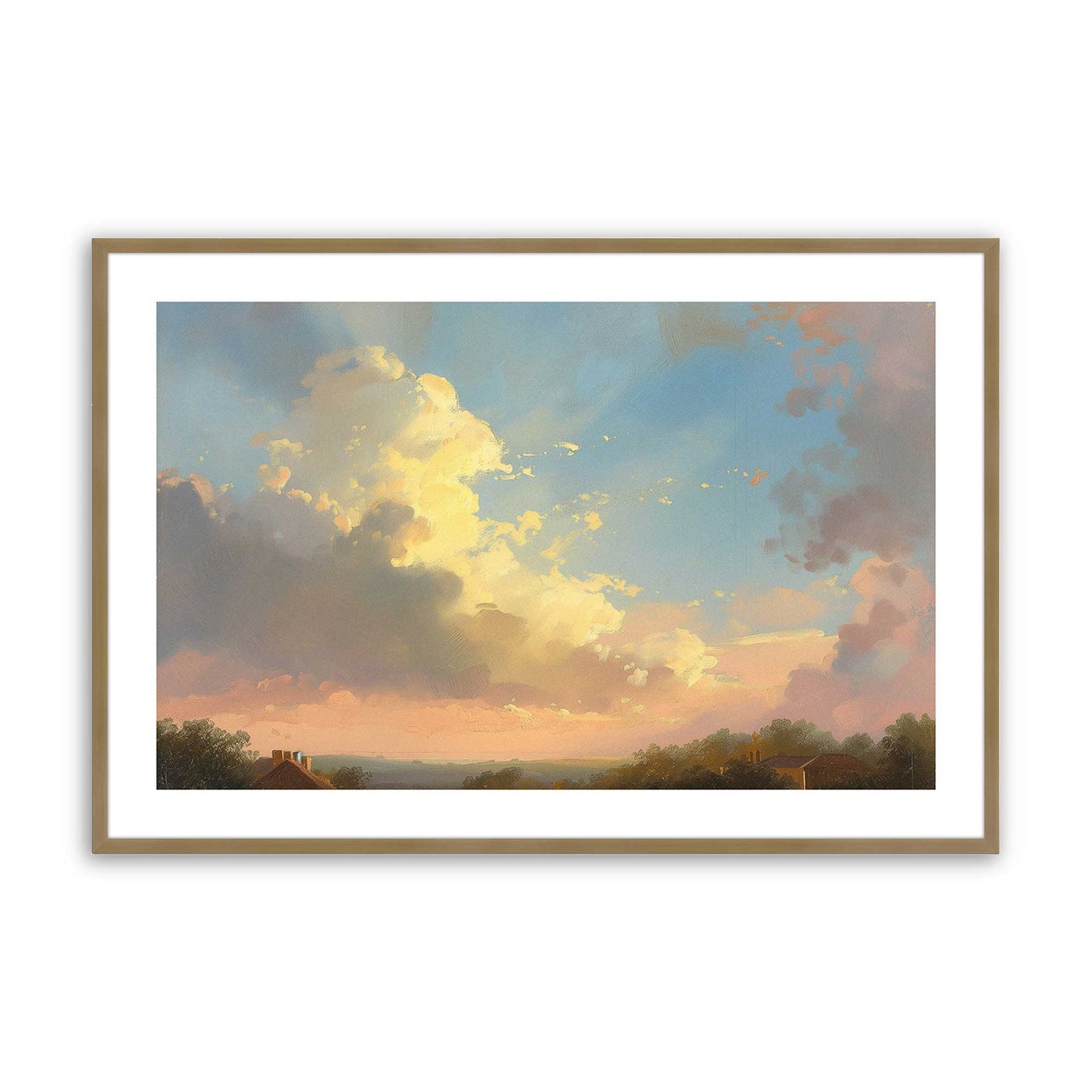[Color:Brushed Gold], Picture of art in a Brushed Gold frame