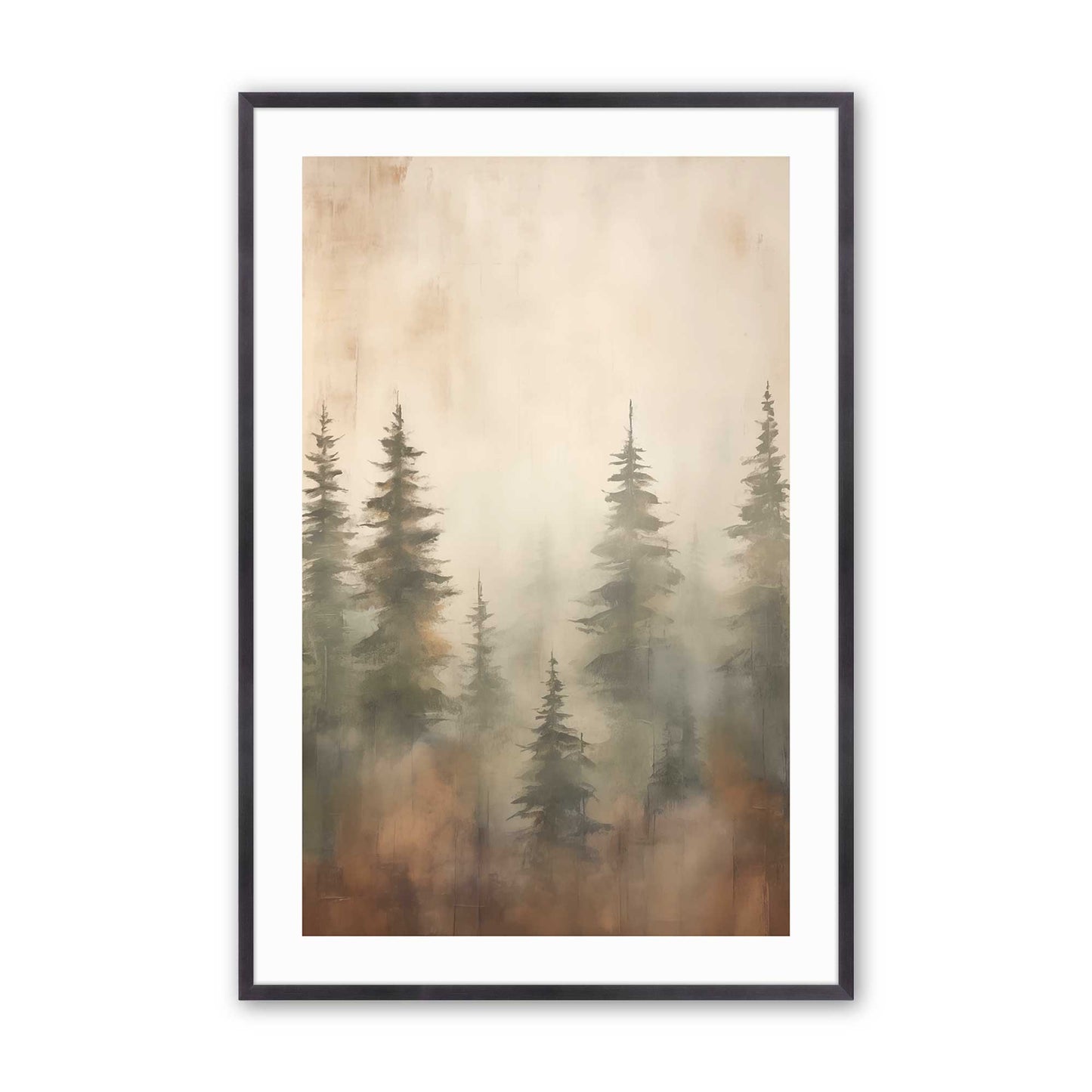 Forest Glow in Warm Tones Art Print, Set of 2