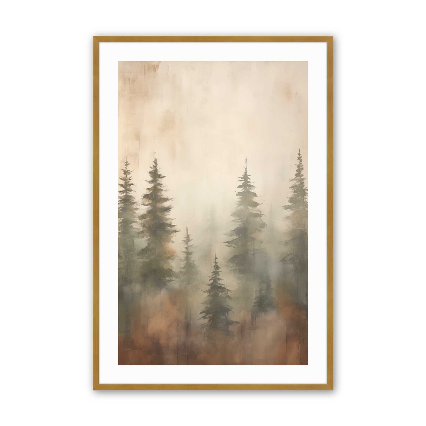 Forest Glow in Warm Tones Art Print, Set of 2