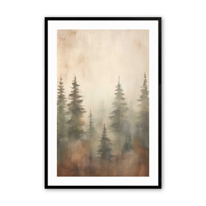 Forest Glow in Warm Tones Art Print, Set of 2