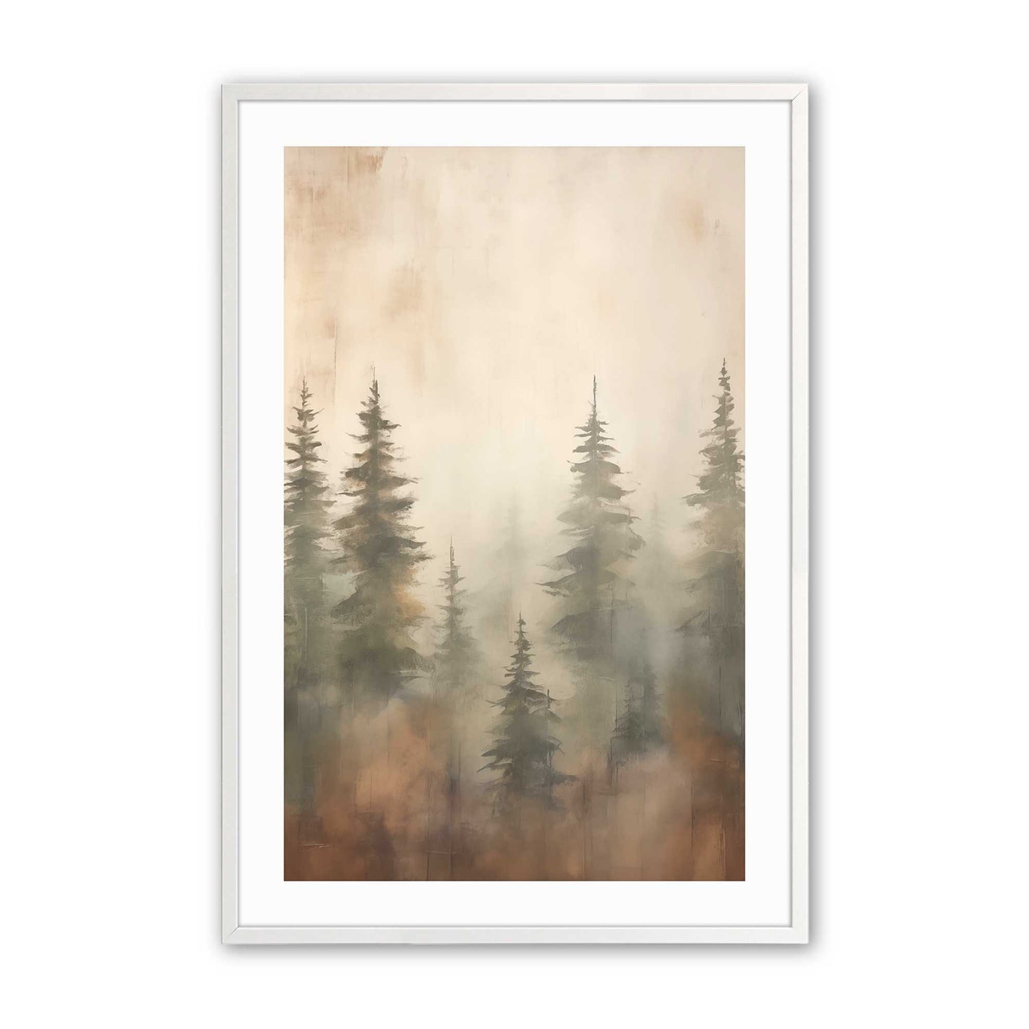 Forest Glow in Warm Tones Art Print, Set of 2