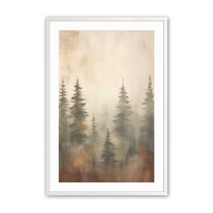 Forest Glow in Warm Tones Art Print, Set of 2