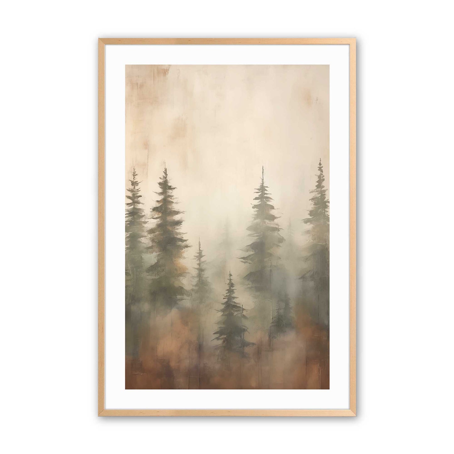 Forest Glow in Warm Tones Art Print, Set of 2
