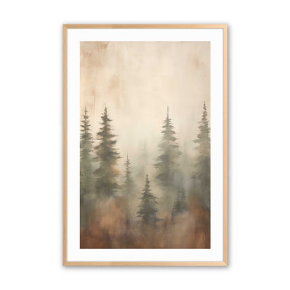 Forest Glow in Warm Tones Art Print, Set of 2