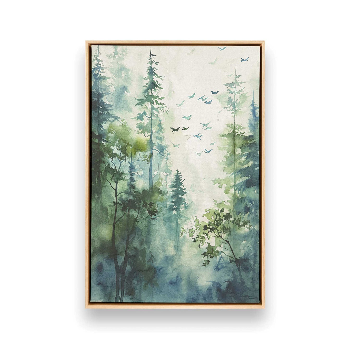 Misty Forest Flight Canvas Print, Set of 2