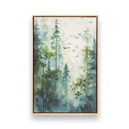 Misty Forest Flight Canvas Print, Set of 2