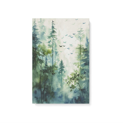 Misty Forest Flight Canvas Print, Set of 2