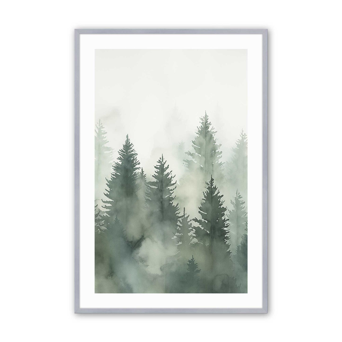 Foggy Pines Art Print, Set of 3