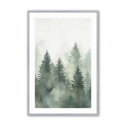 Foggy Pines Art Print, Set of 3