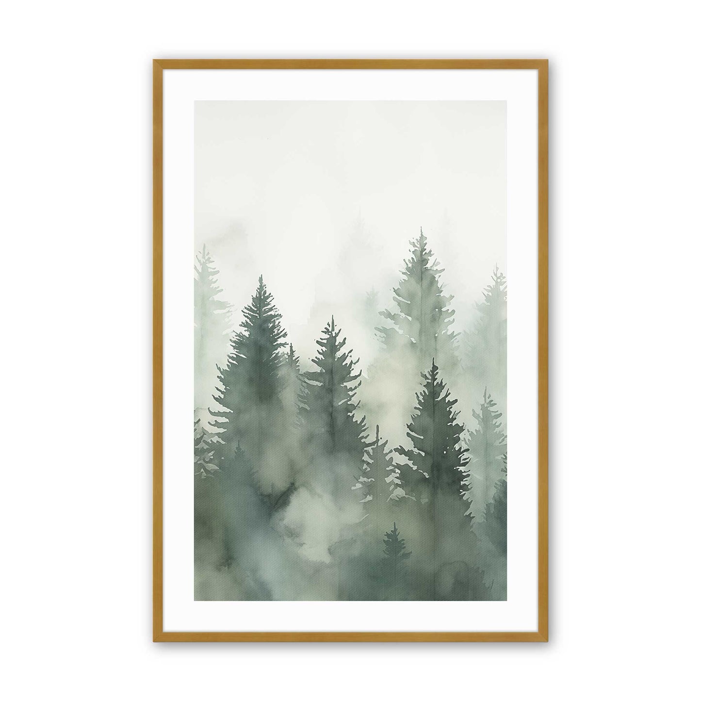 Foggy Pines Art Print, Set of 3