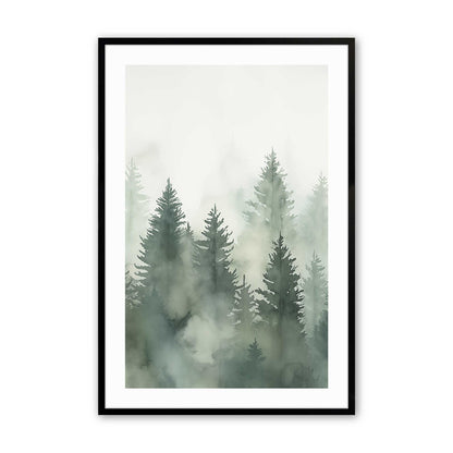 Foggy Pines Art Print, Set of 3