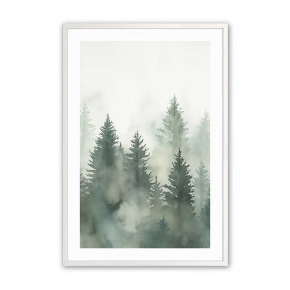 Foggy Pines Art Print, Set of 3