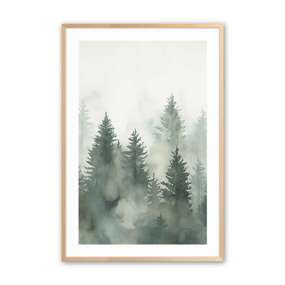 Foggy Pines Art Print, Set of 3