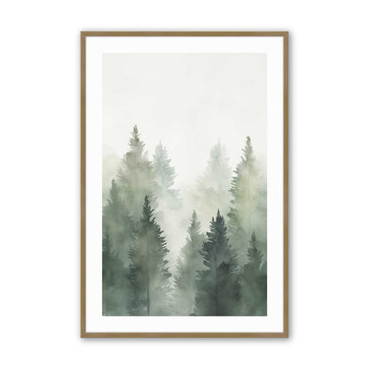 Foggy Pines Art Print, Set of 3