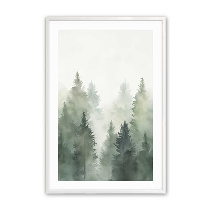 Foggy Pines Art Print, Set of 3